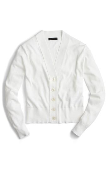 Women's J.crew Lightweight Crop Cardigan - White