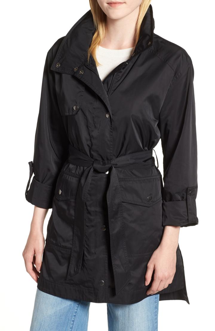 Women's Halogen Lightweight Trench Coat, Size - Black