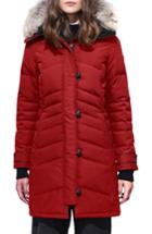 Women's Canada Goose 'lorette' Hooded Down Parka With Genuine Coyote Fur Trim, Size - Red