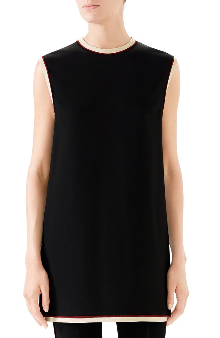 Women's Gucci Stretch Cady Tunic Top Us / 40 It - Black