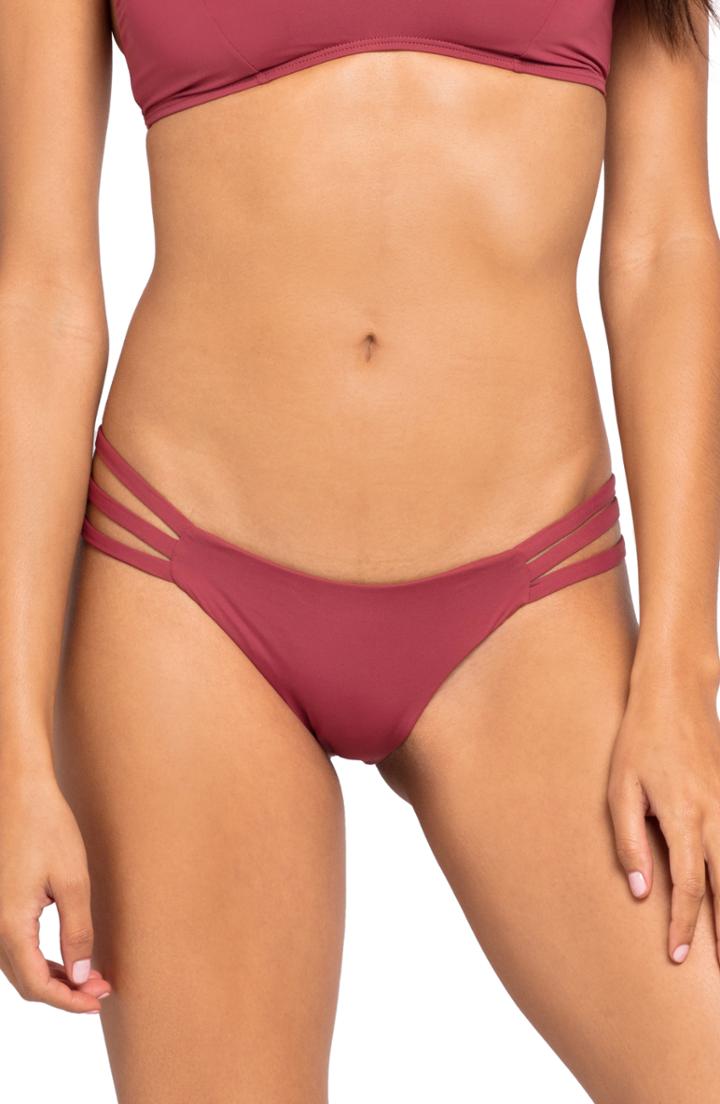 Women's L Space Rose Bikini Bottoms - Burgundy