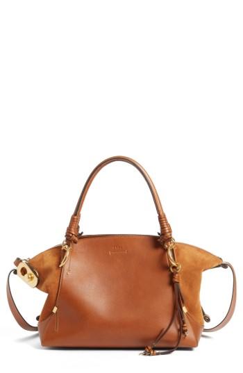 Chloe Medium Owen Calfskin Leather Tote - Brown