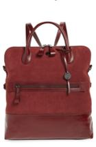 Lodis Los Angeles Nia Convertible Leather Backpack - Burgundy