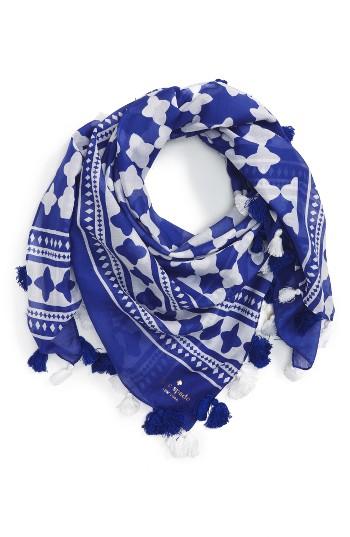 Women's Kate Spade New York Lantern Square Scarf, Size - Blue