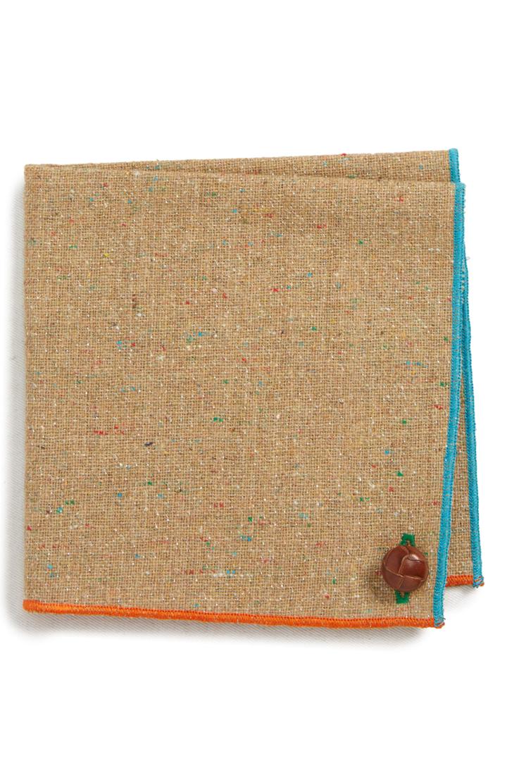 Men's Armstrong & Wilson Dot Cotton Pocket Square, Size - Orange