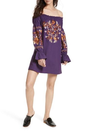Women's Free People Fleur Du Jour Shift Dress - Purple