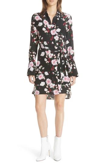 Women's Equipment Clea Floral Silk Shirtdress - Black