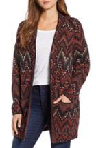 Women's Lucky Brand Ikat Cardiogan - Red