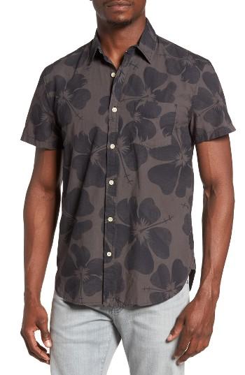 Men's Lucky Brand Ballona Print Woven Shirt - Black