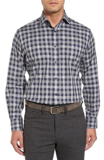 Men's Thomas Dean Classic Fit Check Sport Shirt - Blue