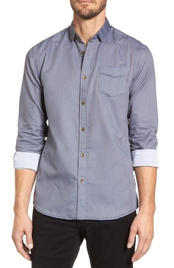 Men's Descendant Of Thieves Micro Polka Dot Sport Shirt - Grey