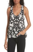 Women's Caslon Button Front Ribbed Knit Top Regular - Blue