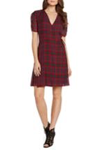 Women's Willow & Clay Plaid Ruched Sleeve Wrap Dress - Burgundy
