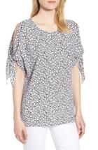 Women's Michael Michael Kors Graphic Leopard Tie Sleeve Blouse