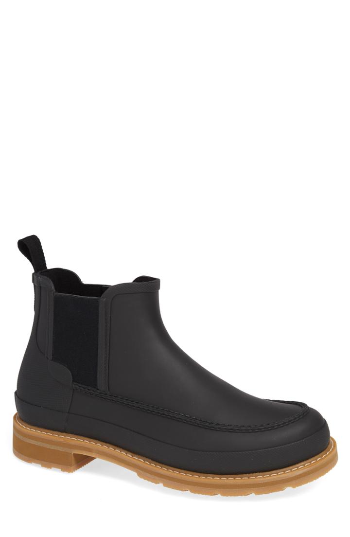 Men's Hunter Moc Toe Waterproof Chelsea Boot M - Black
