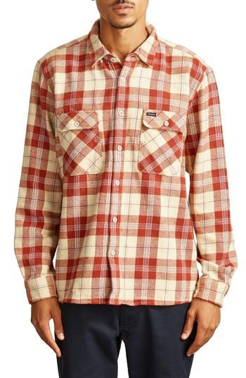 Men's Brixton 'archie' Plaid Flannel Shirt - Red