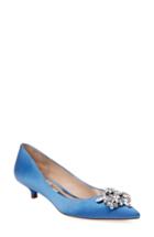 Women's Badgley Mischka Vail Embellished Kitten Heel Pump .5 M - Blue