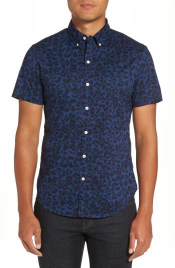 Men's Bonobos Riviera Slim Fit Print Sport Shirt - Blue