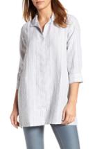 Women's Foxcroft Stripe Linen Tunic - Grey