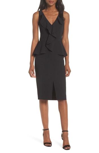 Women's Eliza J Sleeveless Peplum Sheath Dress - Black