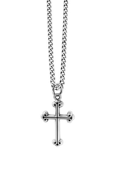 Men's King Baby Sterling Silver Cross Pendant Necklace
