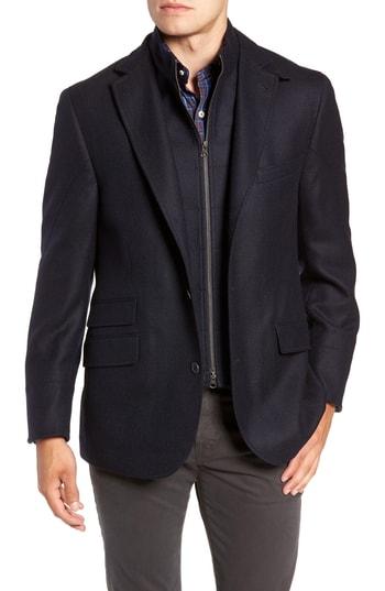 Men's Flynt Regular Fit Wool & Cashmere Hybrid Sport Coat R - Blue