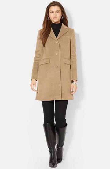 Lauren Ralph Lauren Wool Blend Reefer (regular &