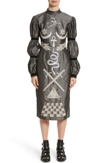 Women's Dilara Findikoglu Alien Goddess Embellished Silk Dress - Metallic