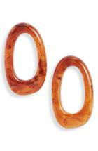 Women's Halogen Resin Oval Hoop Earrings