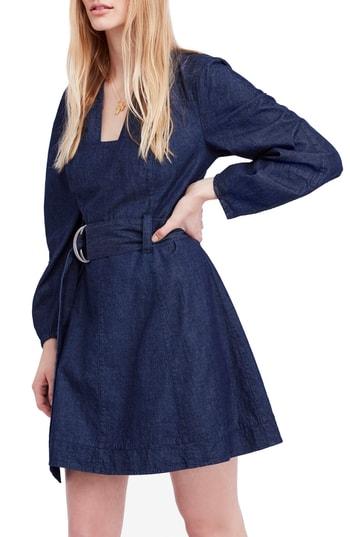 Women's Free People Karmen Chambray Dress - Blue
