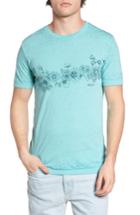 Men's Rvca Sage Stripe Floral Graphic T-shirt, Size - Blue