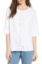 Women's South Parade Julie - Vertical Eyelets Terry Top - White