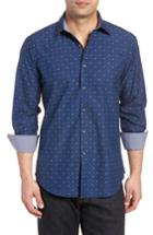 Men's Bugatchi Prismatic Perfection Shaped Fit Sport Shirt - Blue