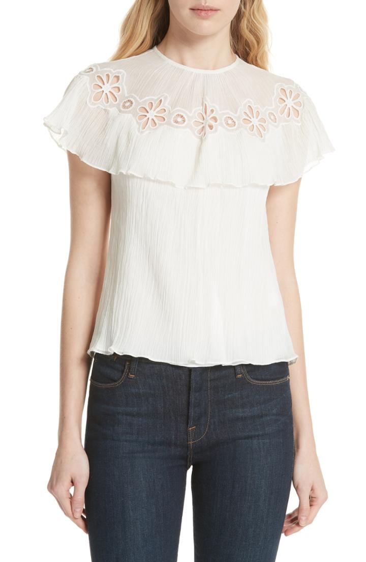 Women's Rebecca Taylor Pinwheel Silk & Cotton Top
