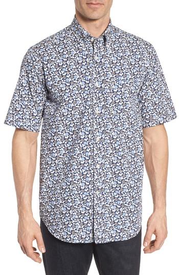 Men's Paul & Shark Regular Fit Floral Sport Shirt - Blue