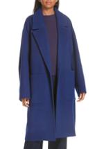 Women's Vince Patch Pocket Wool Blend Car Coat - Blue