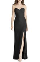 Women's After Six Strapless Crepe Trumpet Gown - Black