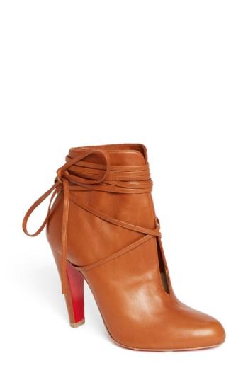 Women's Christian Louboutin Ankle Tie Bootie .5us / 39.5eu - Metallic