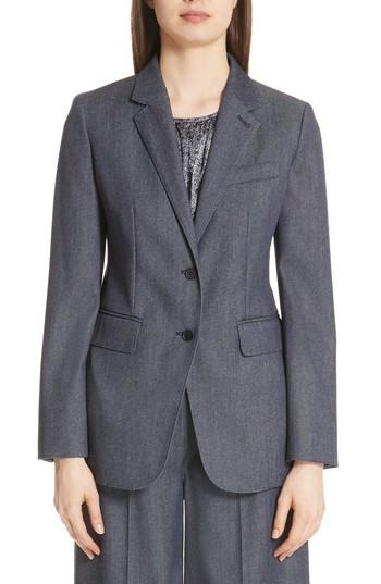 Women's Max Mara Ermes Wool Jacket Us / 36 It - Blue