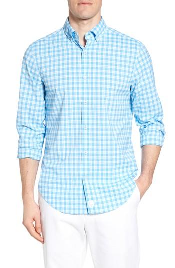 Men's Vineyard Vines Ocean Beach Classic Fit Stretch Check Sport Shirt - Blue