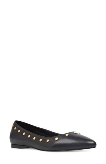 Women's Nine West Sigismonda Studded Flat M - Black