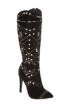 Women's Lauren Lorraine Lucky Studded Knee High Boot M - Black