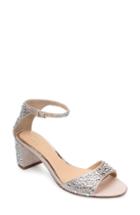 Women's Jewel Badgley Mischka Crystal Block Heel Sandal .5 M - Ivory