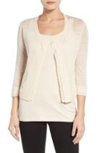 Women's Nic+zoe Double Trim Cardigan - Beige