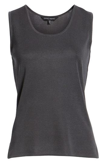 Women's Ming Wang Scoop Neck Tank - Grey