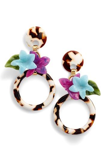 Women's Lele Sadoughi Hibiscus Hoop Earrings