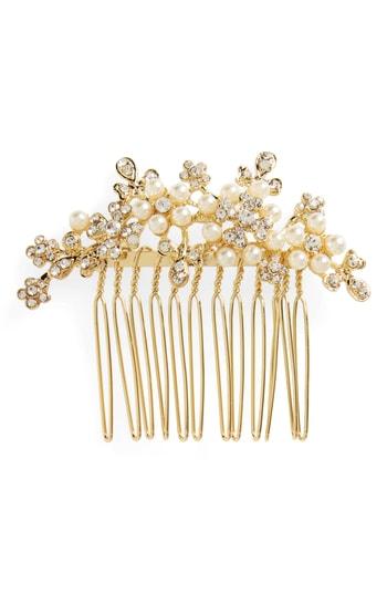 L. Erickson Elle Crystal & Imitation Pearl Hair Comb