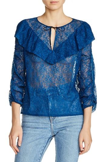 Women's Maje Ruffle Yoke Lace Top