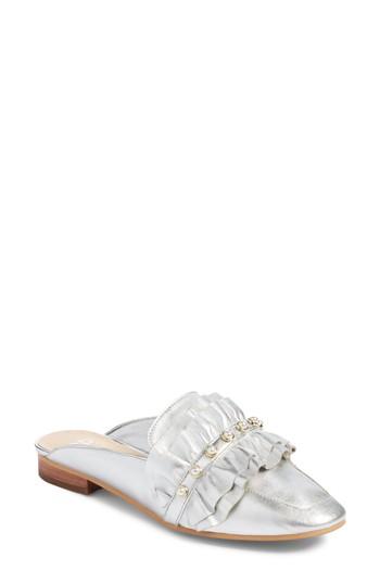Women's Bp. Mandy Ruffle Loafer Mule .5 M - Metallic