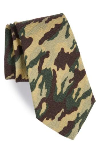 Men's Michael Bastian Camo Print Wool Tie, Size - Brown